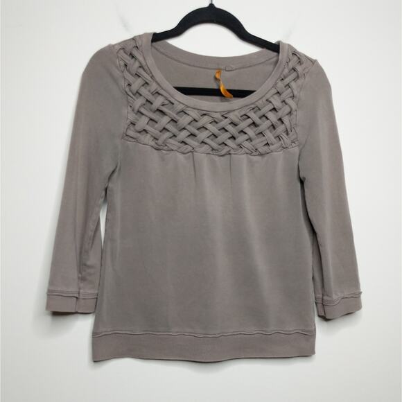 Anthro Saturday Sunday Woven Pullover Brown XS - Picture 1 of 8